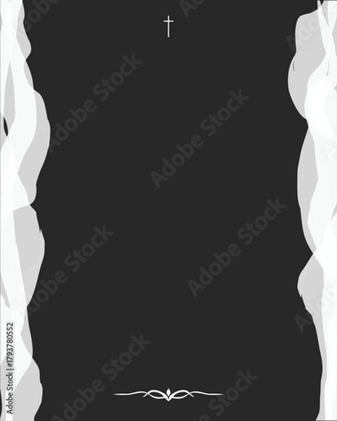 Fototapeta A deep charcoal background with soft fading edges and a simple empty frame in the center, creating a quiet memorial mood.