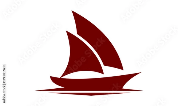 Obraz red ship icon vector logo design