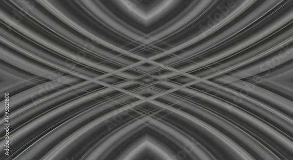 Obraz Symmetrical Gray Chrome Abstract Curves Technology Background
