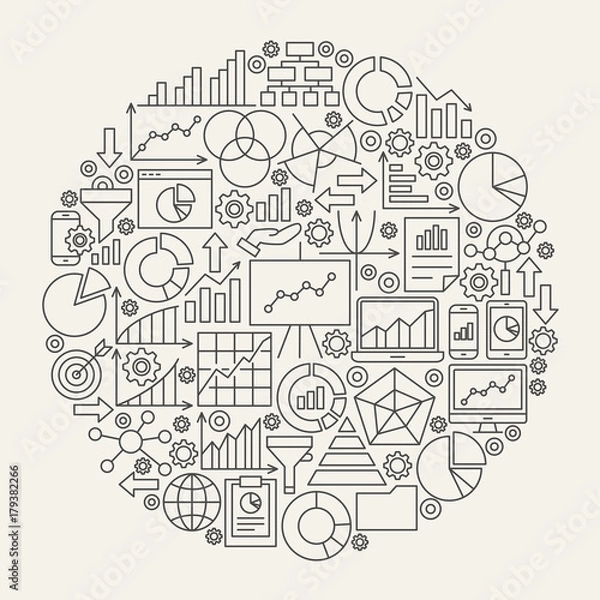 Fototapeta Business Diagram Line Icons Circle