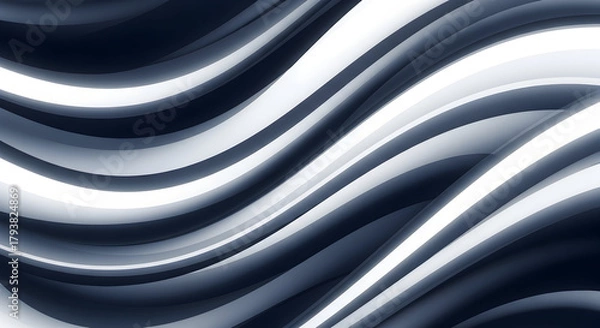 Obraz Abstract Black and White Gradient Lines Modern Wavy Business Background