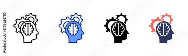 Obraz Emotional Intelligence icon set multiple style collection