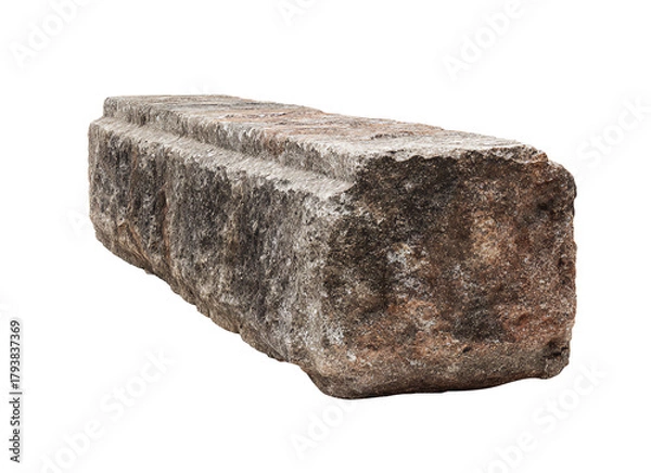 Obraz Stone Parapet Isolated on White Background