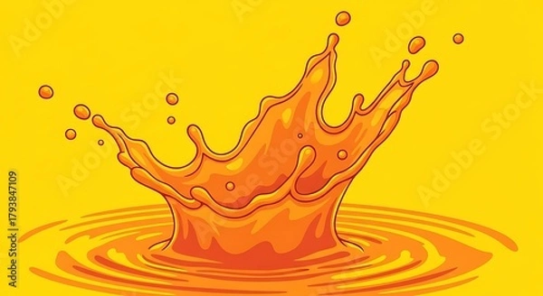 Fototapeta Vibrant Orange Juice Splash - Refreshing and Dynamic Illustration.