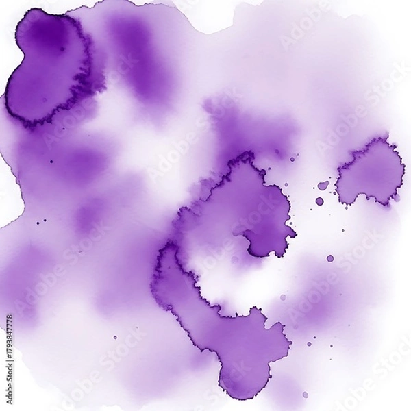Fototapeta Abstract Purple Watercolor Splash - Artistic Expression and Fluid Design.