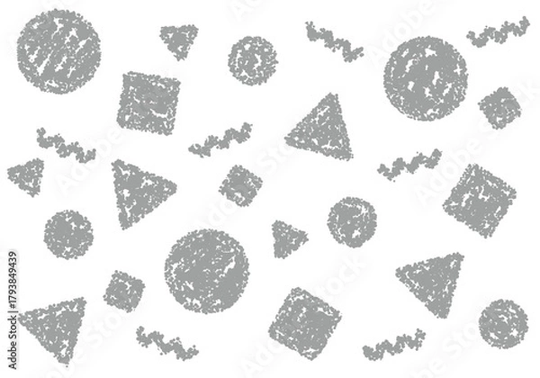 Obraz クレヨン素材　幾何学模様のポップな背景
