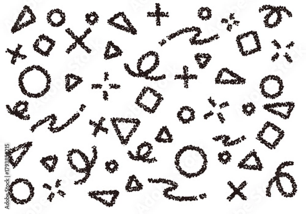 Obraz クレヨン素材　幾何学模様のポップな背景