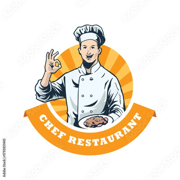 Obraz chef logo and labels design