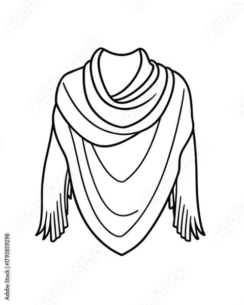 Obraz Winter Shawl Line Art Vector