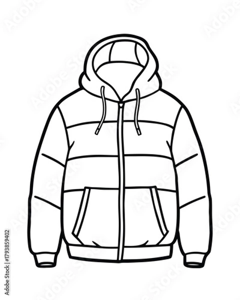 Obraz Winter Jacket Line Art Vector