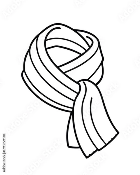 Fototapeta  Woolen Scarf Line Art Vector