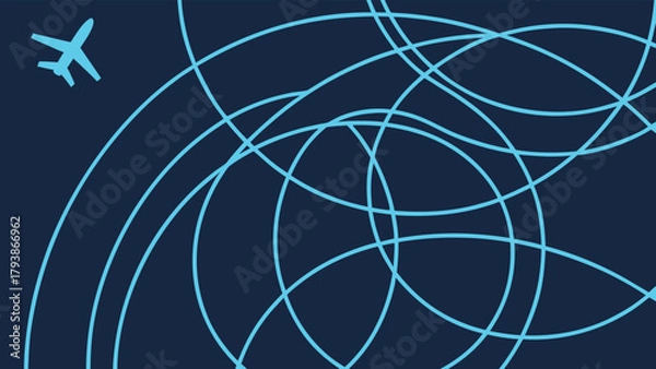 Fototapeta Global Aviation Network Technology and Travel Routes with vector illustration