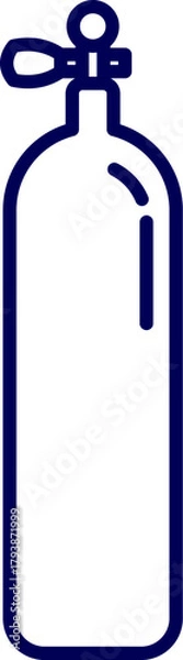 Fototapeta Oxygen cylinder line art vector. Propane gas cylinder icon . Oxygen gas cylinder icon. black thin line gas cylinder icon with oxygen