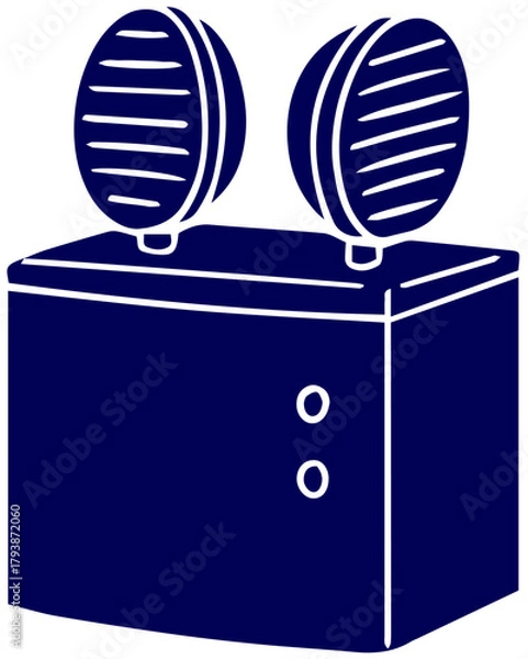 Fototapeta Silhouette Vector of Rechargeable Emergency fog Light. Solid Black Emergency fog Light vector illustration. Rechargeable Emergency Light bulb Vector icon