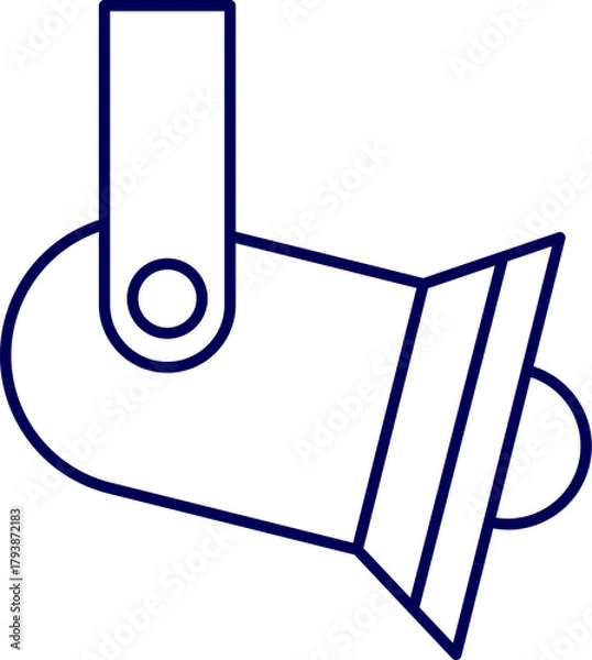 Fototapeta Vector of Spotlight. Line art Spotlight vector icon sign symbol. Outline of a stage spotlight used for performances and events in vector format. 