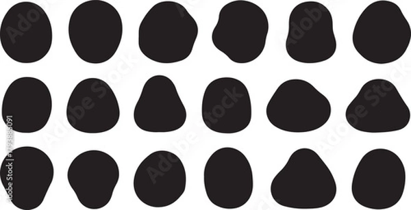 Fototapeta Organic Blob Shapes and Fluid Abstract Elements. Liquid, ink, and modern graphic design resources