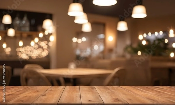 Obraz Invite guests to dine with this warm inviting restaurant scene, perfect for ads, menus, or websites, boasting a cozy and delicious atmosphere