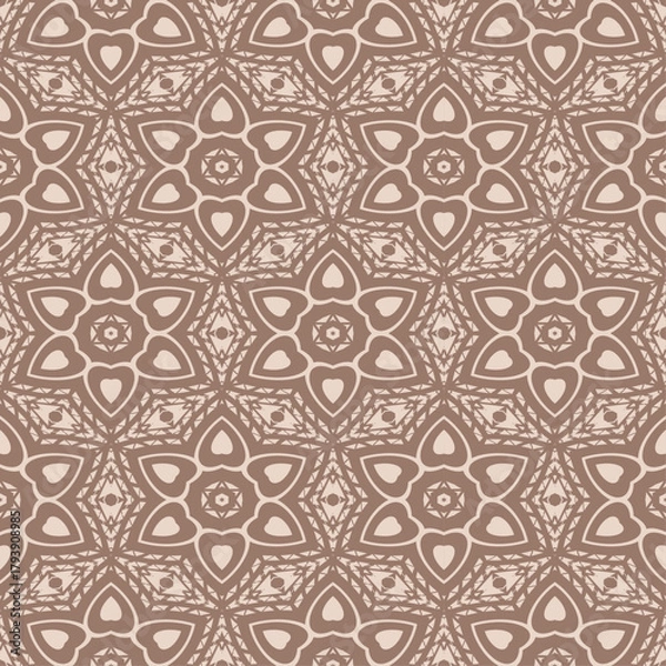 Obraz brown seamless vintage pattern texture vector ornamental design