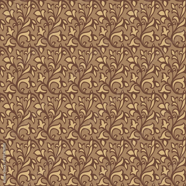 Fototapeta brown seamless vintage pattern texture vector ornamental design