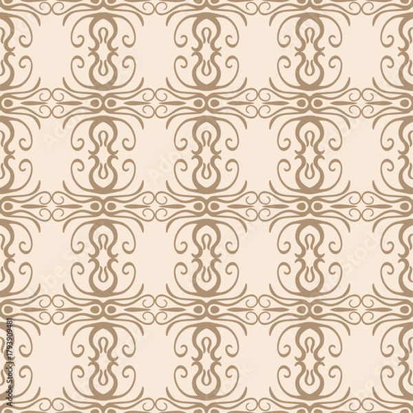 Fototapeta brown seamless vintage pattern texture vector ornamental design
