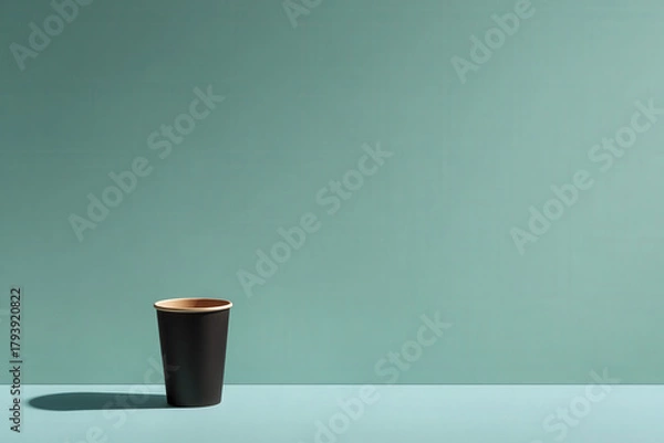 Obraz cup of coffee featuring holographic rating displayed prominently set against clean ultrabright background
