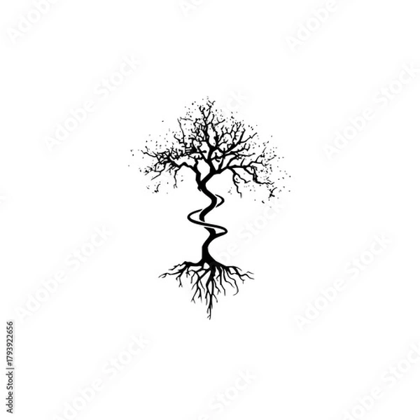 Obraz Twisted tree of life: a symbol of growth, resilience, and the winding path of our journey through life