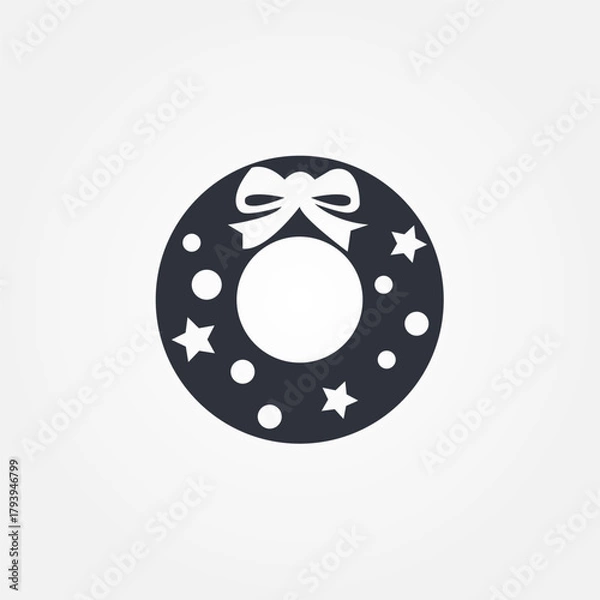 Fototapeta wreath christmas icon symbol illustration vector eps10 logo template design pattern seamless bright minimal design flat design realistic style simple design modern design