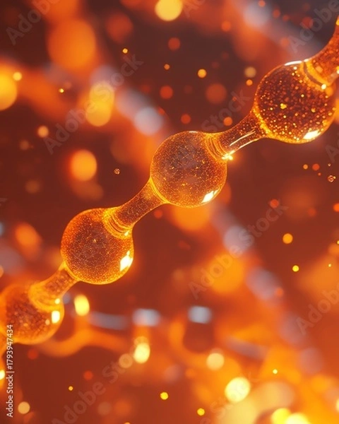 Fototapeta Abstract Medical Technology background Orange, Health, Science and Research concept 3D Render