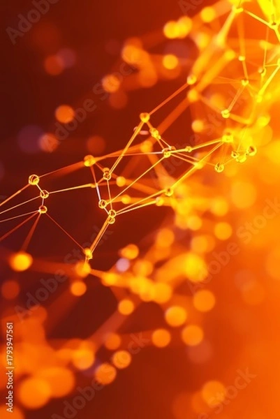 Fototapeta Abstract Medical Technology background Orange, Health, Science and Research concept 3D Render