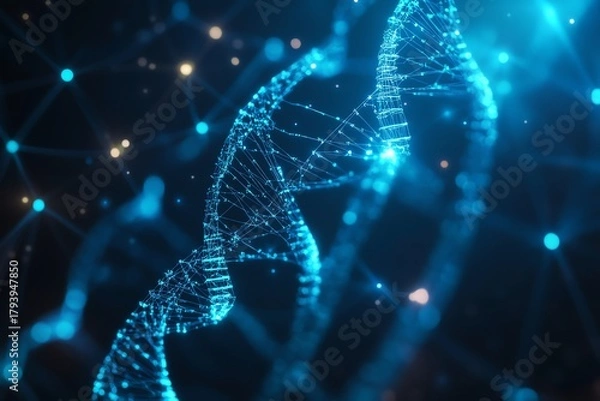 Fototapeta Abstract Medical Technology background Blue, Innovation Medicine concept 3D Render