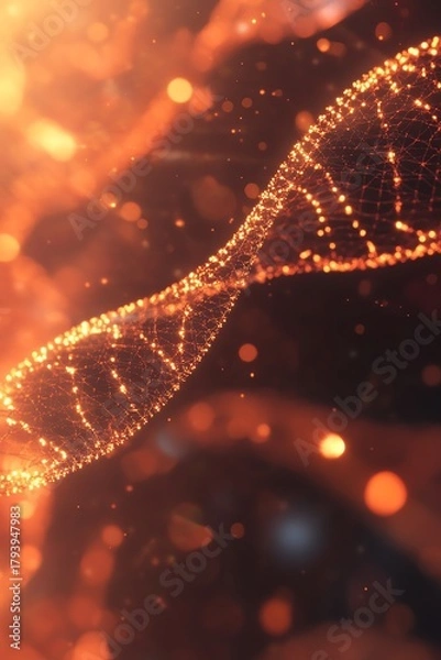 Fototapeta Abstract Medical Technology background Orange, Health, Science and Research concept 3D Render