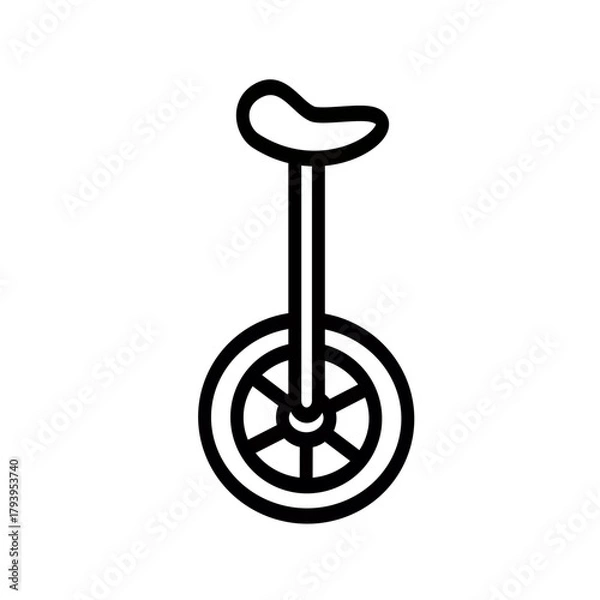 Obraz Unicycle icon. Vector graphic, not Artificial Intelligence, logo illustration. Replaceable vector design.