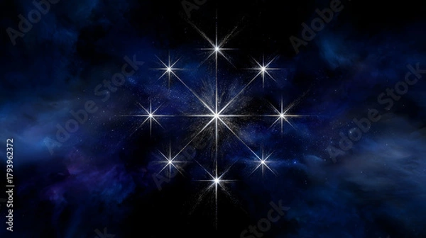 Fototapeta Centered starry night background evokes sense of wonder. high fidelity image with gigapixel detail creates magical and awe inspiring experience