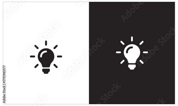 Obraz Illuminated Lightbulb Idea Icon Set