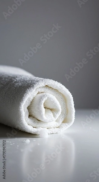 Fototapeta Crisp, white textiles gleaming under soft light, embodying ultimate freshness and purified cleanliness. A gentle cleansing process for fabrics ,freshness ,wash ,essential