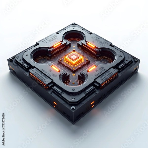 Fototapeta Neon Circuit Nexus