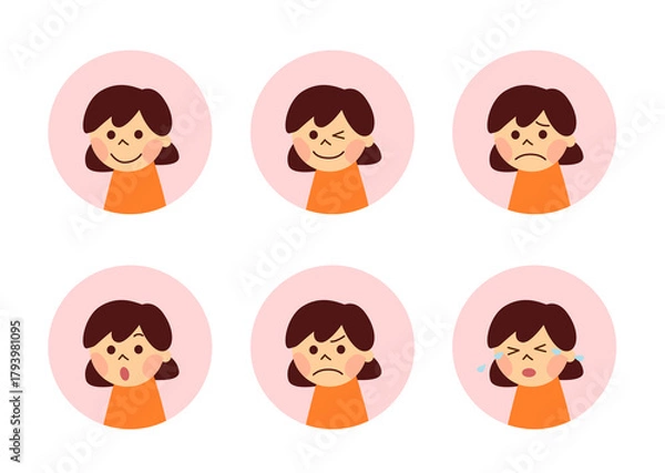 Fototapeta 女の子の表情　セット