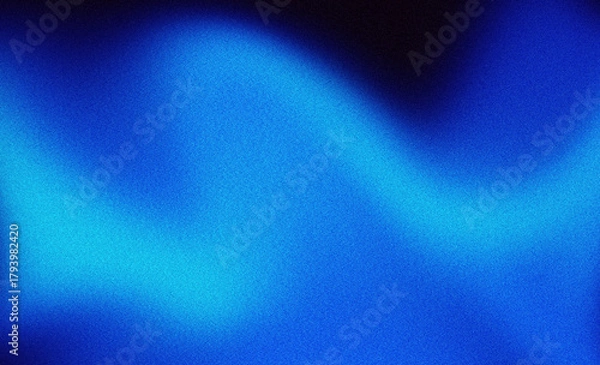 Fototapeta Dark black blue grainy noise grungy texture color gradient abstract background, with shine light and glow template web banner poster backdrop header design