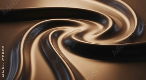 Fototapeta Swirling patterns of rich, dark chocolate and creamy caramel create a luxurious, fluid, and abstract background