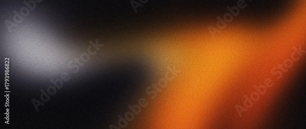 Fototapeta Black orange grey grainy texture background, with grain noise grungy empty space textured, abstract retro shine bright light and glow color gradient template poster banner backdrop cover design