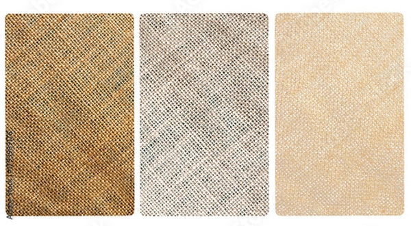 Fototapeta Brown burlap jute canvas texture background cut out overlay set