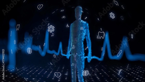 Obraz Healthcare Concept Symbolizing Future Medicine and Digital Human Data