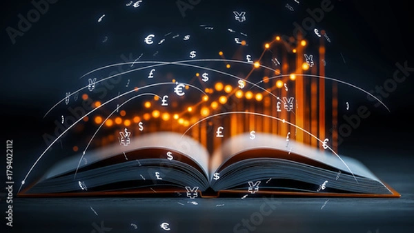 Fototapeta Future Value Creation Concept Merging Knowledge and Financial Data