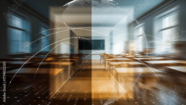 Fototapeta Digital Concept Art Symbolizing the Future of Education and Global Learning Networks