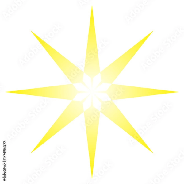 Obraz yellow geometric star pattern with transparent background for clip art or design elements