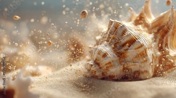Fototapeta seashell on the beach