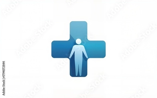 Fototapeta People with plus sign for health medical logo icon design vector element, Modern symbol human cross usable for hospital, healthcare, clinic, family care, doctor practice and brand identity business