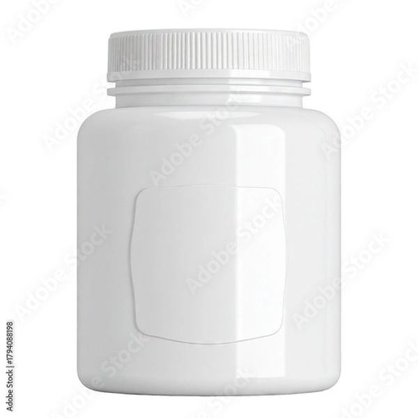 Obraz White, blank plastic bottle container with a screw-on lid