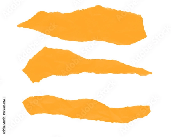 Fototapeta torn paper set, yellow torn papers, colorful torn papers