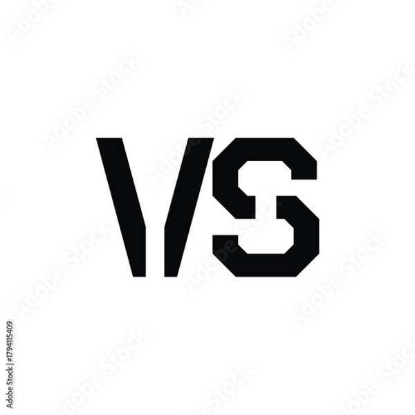 Obraz VS monogram logo design letter text name symbol monochrome logotype alphabet character simple logo